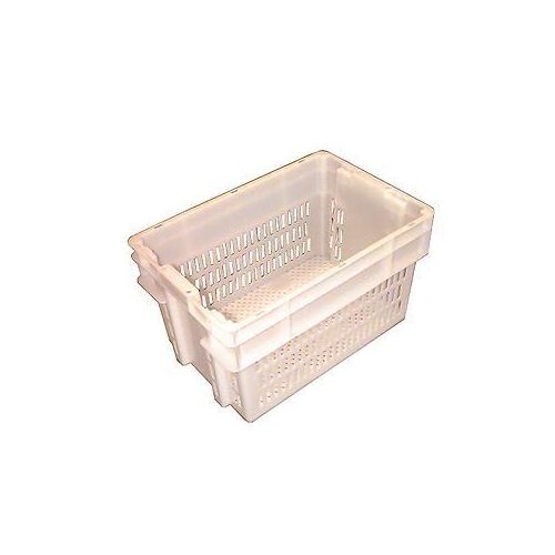 Nally 52L Stack & Nest Plastic Container - 578 x 384 x 318mm - Vented- White