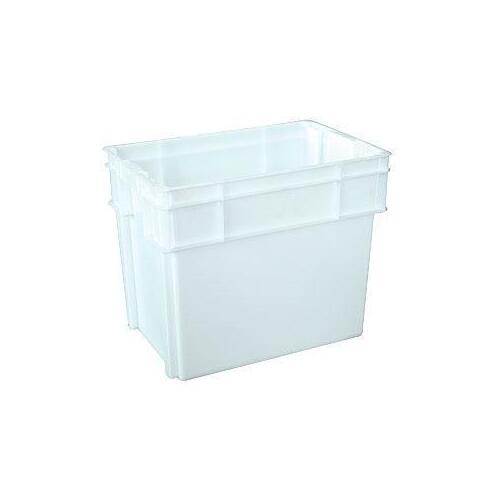 Nally 78L Stack & Nest Plastic Container - 578 x 384 x 470mm - Solid - White