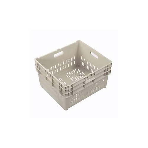 Nally 84L Nally Nesting Plastic Produce Crate - 585 x 522 x350mm - Beige
