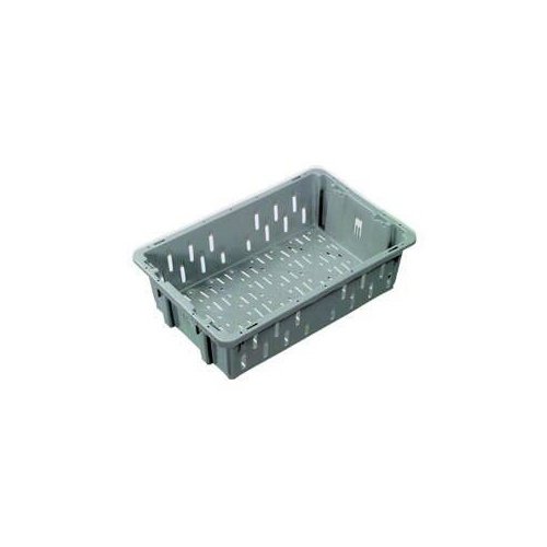 32L Plastic Food Crate Stacking Poultry or Meat - 580 x 380 x 175mm- Grey