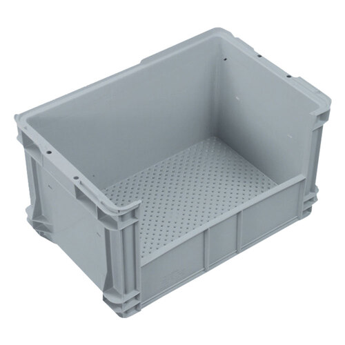 50L Nally Plastic Container Stacking Crate Storage - 580 x 385 x 320mm - Grey