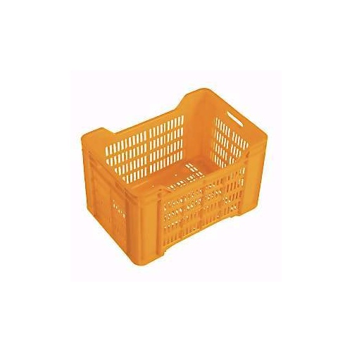 44L Nally Plastic Stacking Produce Crate - 538 x 362 x 322mm - Orange