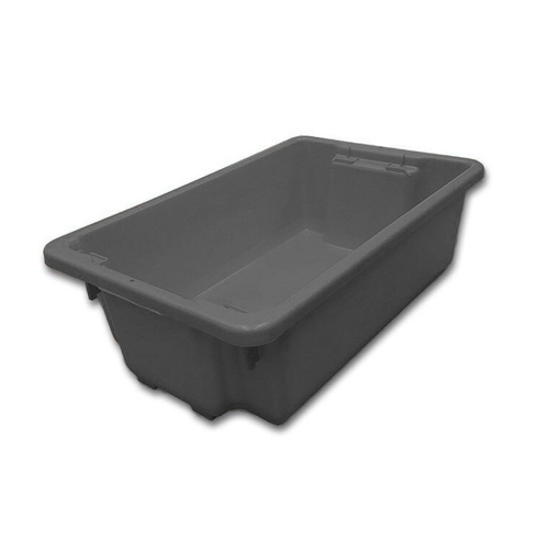 32L Food Grade Plastic Industrial Stack & Nest Container - 645 x 413 x 210mm - Grey