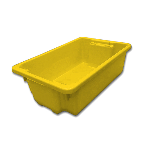 32L Food Grade Plastic Industrial Stack & Nest Container - 645 x 413 x 210mm - Yellow