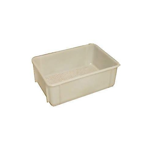 36L Plastic Stacking Container - Mesh Base - 565 x 387 x 203mm - White