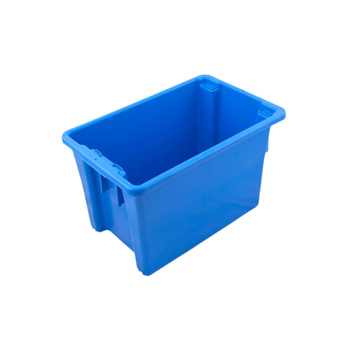 68L Food Grade Plastic Stack & Nest Container - 645 x 413 x 397mm - Blue