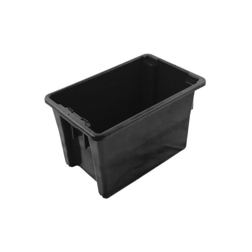 68L Plastic Stack & Nest Container - Non Food Grade - 645 x 413 x 397mm - Black