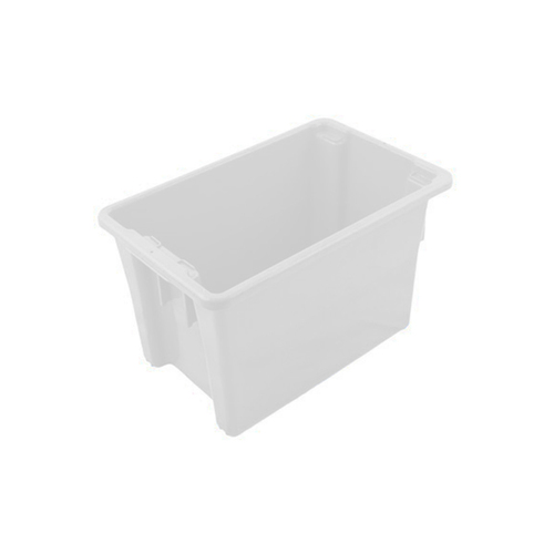 68L Food Grade Plastic Stack & Nest Container - 645 x 413 x 397mm - White