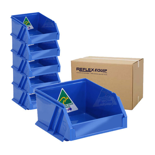 50 Packs - 0.5L Storage Plastic Nally Micro Bin - 100 x 120 x 60mm - Blue