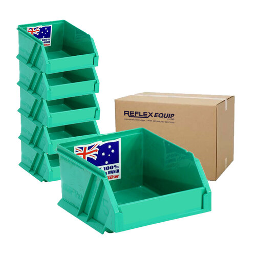 50 Packs - 0.5L Storage Plastic Nally Micro Bin - 100 x 120 x 60mm - Green