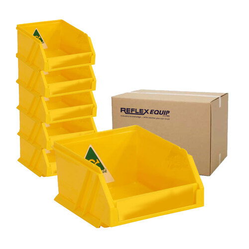 50 Packs - 0.5L Storage Plastic Nally Micro Bin - 100 x 120 x 60mm - Yellow