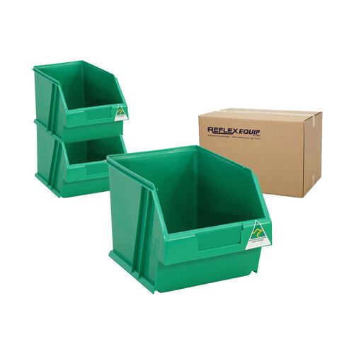18 Packs - 6L Storage Plastic Nally Micro Bin - 205 x 280 x 165mm - Green