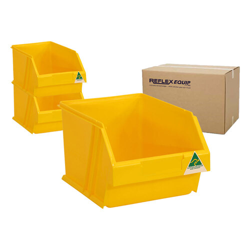 18 Packs - 6L Storage Plastic Nally Micro Bin - 205 x 280 x 165mm - Yellow