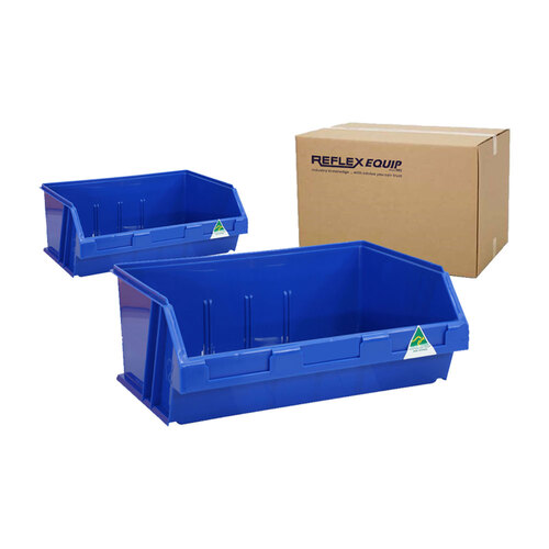 6 Packs - 12L Storage Plastic Nally Micro Bin - 410 x 280 x 165mm - Blue