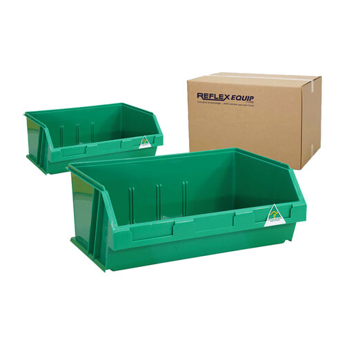 6 Packs - 12L Storage Plastic Nally Micro Bin - 410 x 280 x 165mm - Green