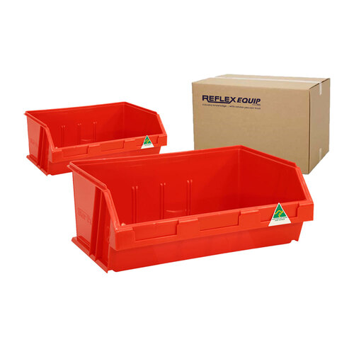 6 Packs - 12L Storage Plastic Nally Micro Bin - 410 x 280 x 165mm - Red