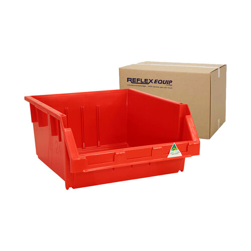 5 Packs - 24L Storage Plastic Nally Micro Bin - 410 x 440 x 210mm - Red