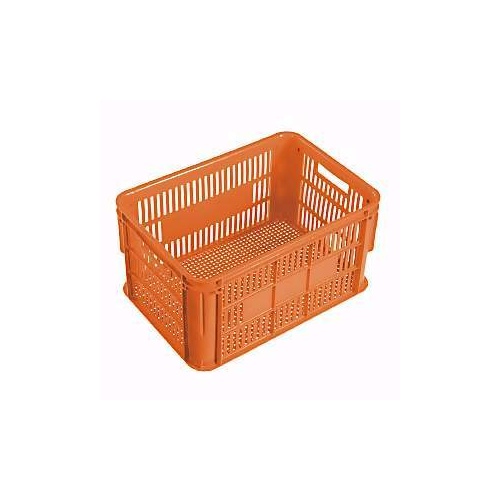 66L Plastic Stacking Crate Lug - 610 x 419 x 312mm - Orange