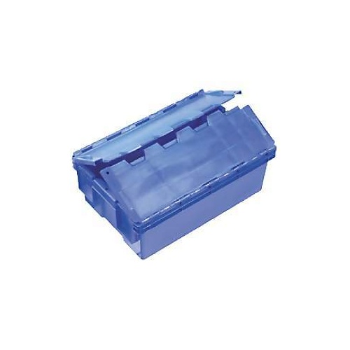 30L Plastic Security Stack & Nest Bin Container - 575 x 380 x 215mm - Blue