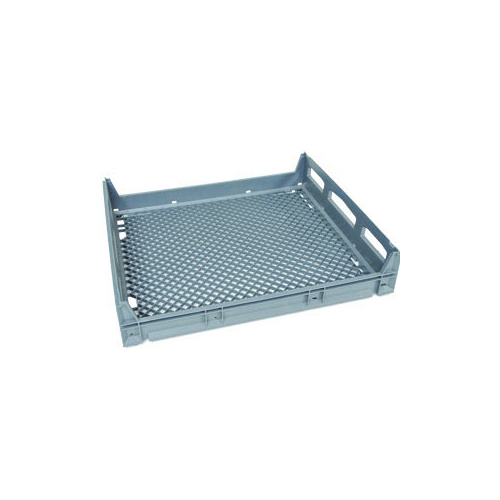 48L Plastic Crate Bread Stacking - 694 x 606 x 150mm - Grey