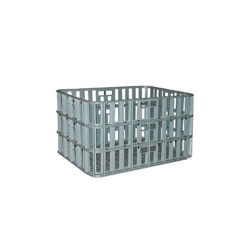 136L Plastic Stacking Crate Modular - 730 x 530 x 408mm - Grey