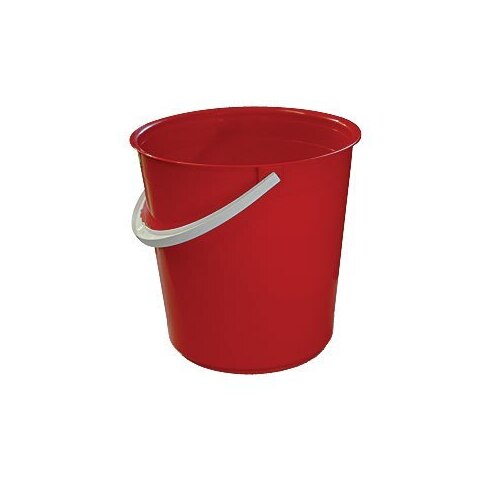 13.6L Nally Plastic Industrial Round Bucket - 300 x 295mm - Red