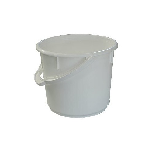 18.2L Nally Plastic Industrial Round Bucket - 360 x 295mm - White