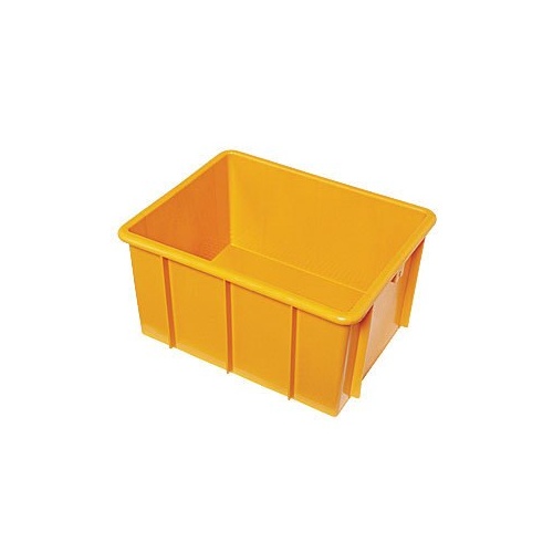 16L Plastic Stacking Dip Bin - Solid Base - 376 x 298 x 190mm - Yellow