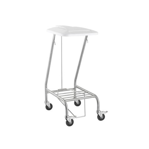 Stainless Steel Linen Skip-Single  With Foot Operated Lid
