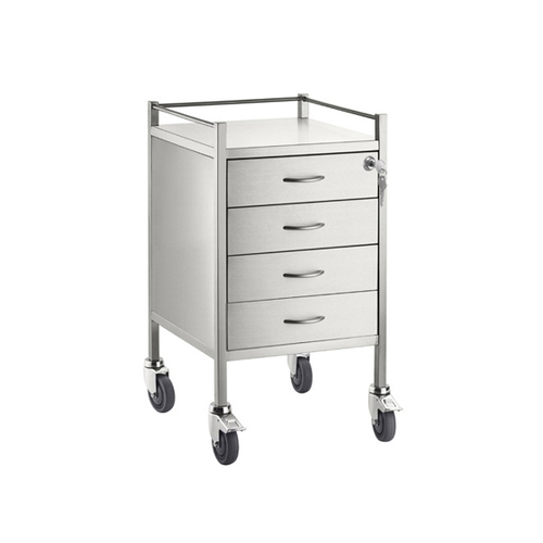 Stainless Trolley 4 Drawer - 500 x 500 x 900(H)mm with lock on TOP drawer