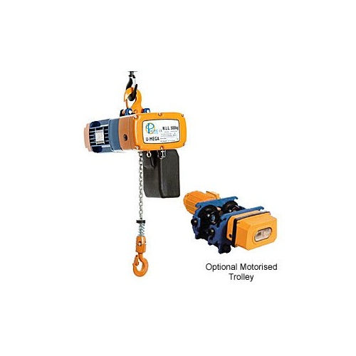 Pacific Electric 240V Single Phase Duel Speed Chain Hoist - 250kg Rated