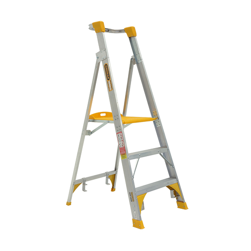 Platform Ladder 180kg Rated Heavy Duty Industrial Aluminium 0.9m (3ft)