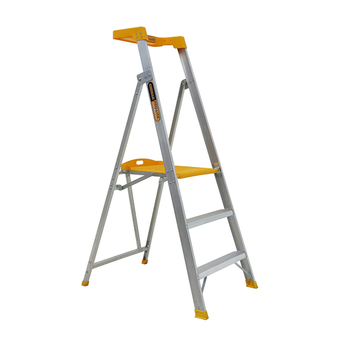 Platform Ladder 150kg Rated 3 Step (0.85m) Pro-Lite Industrial Aluminium