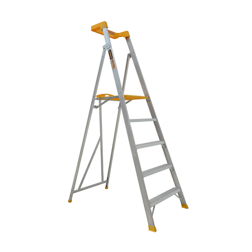 Platform Ladder 150kg Rated 5 Step (1.45m) Pro-Lite Industrial Aluminium