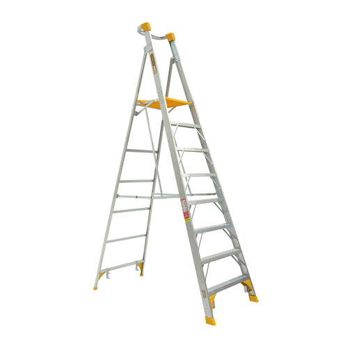 Platform Ladder 180kg Rated Heavy Duty Industrial Aluminium 2.4m (8ft)