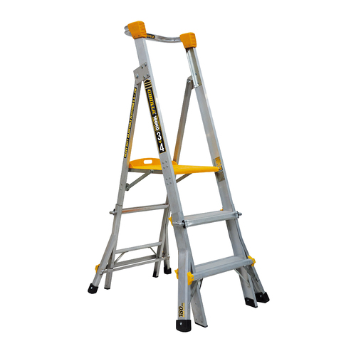 Adjustable Height Platform 180kg Rated Heavy Duty Industrial Aluminium Ladder 0.9m - 1.2m (3ft - 4ft)