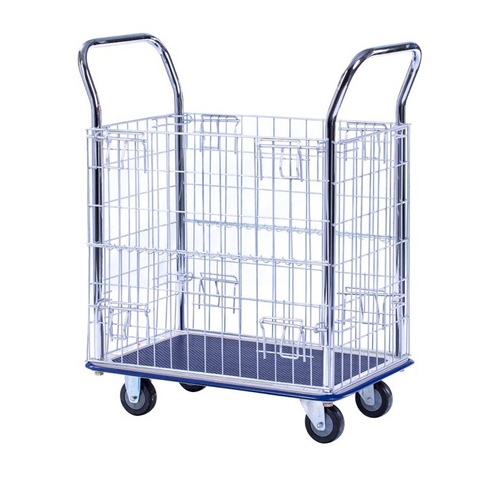 150kg Rated Platform Trolley Mesh Sides Vinyl Top 740 x 480mm 