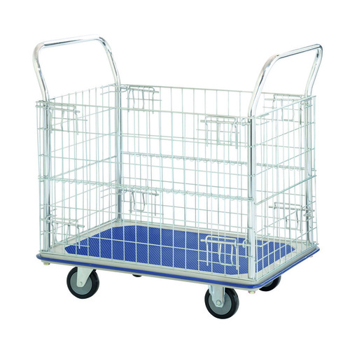 150kg Rated Platform Trolley Mesh Sides Vinyl Top 920 x 615mm 
