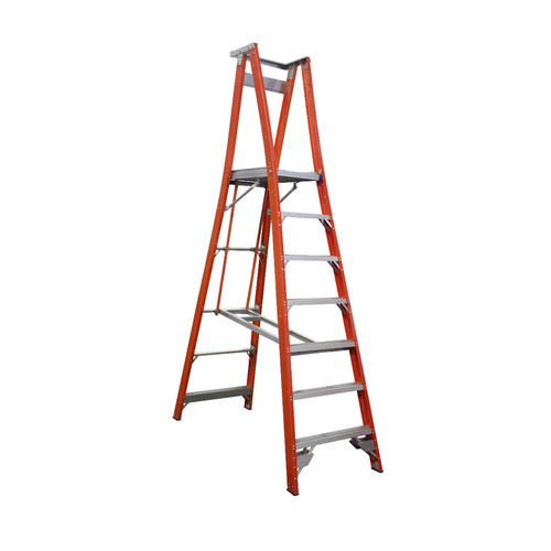 Indalex 7 Steps Pro Fibreglass Platform Ladder - 150kg Rated - 2.1m