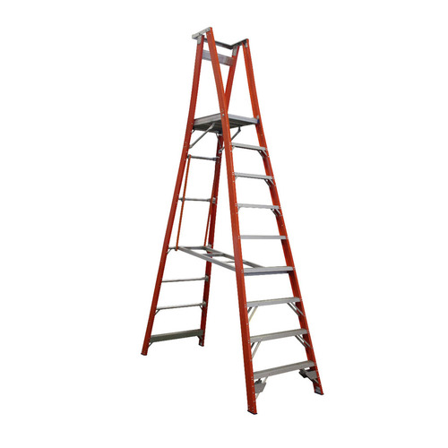 Indalex 9 Steps Pro Fibreglass Platform Ladder - 150kg Rated - 2.7m