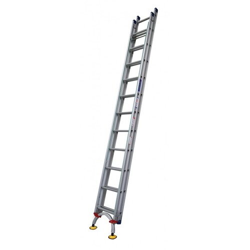 Indalex 18 Steps 180kg Rated Durable Heavy Duty Industrial Aluminium Extension Ladder with Level Arc