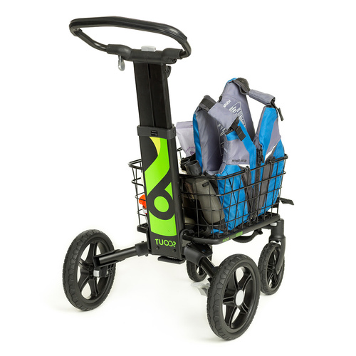 45kg Rated Folding Shopping Office Cart Trolley - Includes Two Baskets - Black