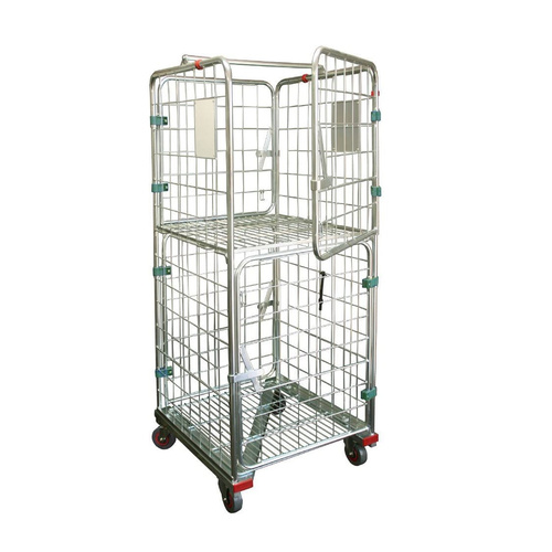 500kg Rated Trolley Roll Cage Stock Trolley with Brake
