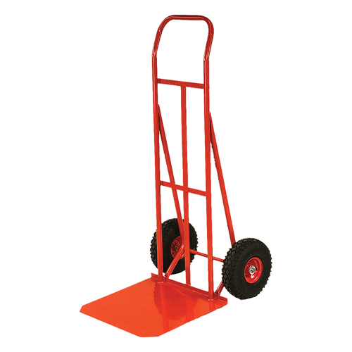 General Purpose Hand Trolley Hand Truck Large Plate - 1345mm - 250mm Pneumatic Wheel
