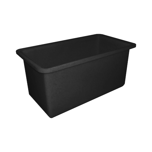 450L Plastic Rectangular Rotomould Bin - 1220 x 610 x 610mm - Black
