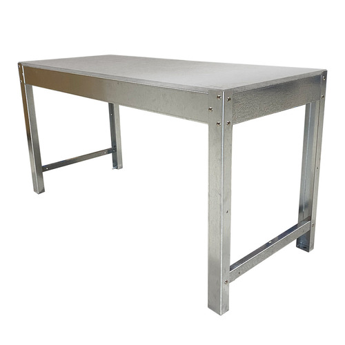 1.8M Workshop Heavy Duty Steel Framed Work Bench - Galvanised Top