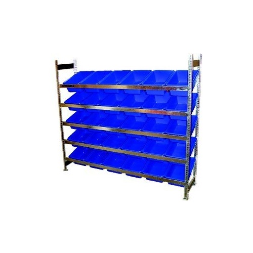 5 Shelves Bin Action Rack With 30 Blue Plastic Bins (16L)