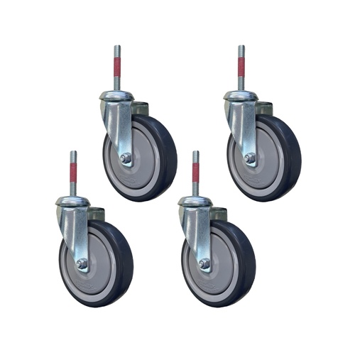 4x 125mm Castor with Bolt Hole Swivel 