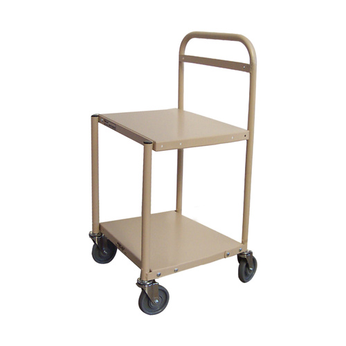 200kg Rated Steel 2 Tier Platform Trolley - 510 x 510 - Beige 