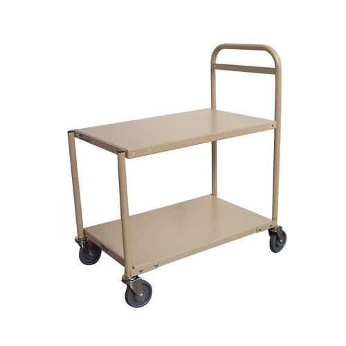 200kg Rated Steel 2 Tier Platform Trolley - 1110 x 710mm - Beige